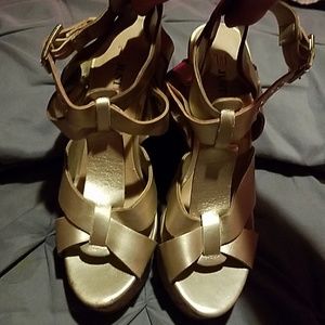 Gold Just Fab wedges